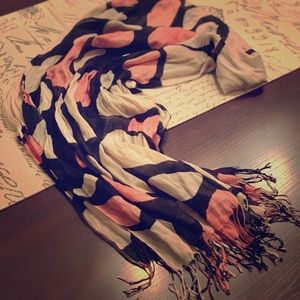 Pink, Black & White Dotted Fashion Scarf/Shawl